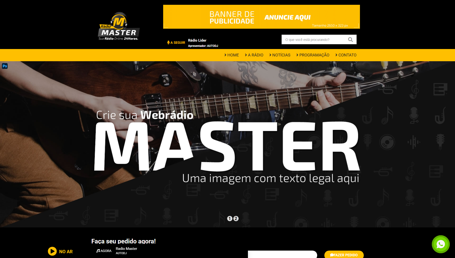 Modelo Rádio Master 3 Topos